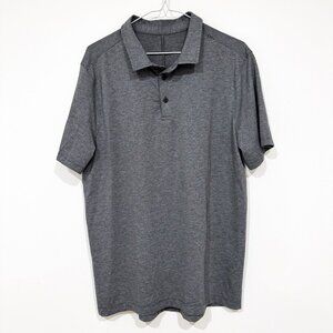 Lululemon Evolution Polo Heathered Black Size L EUC